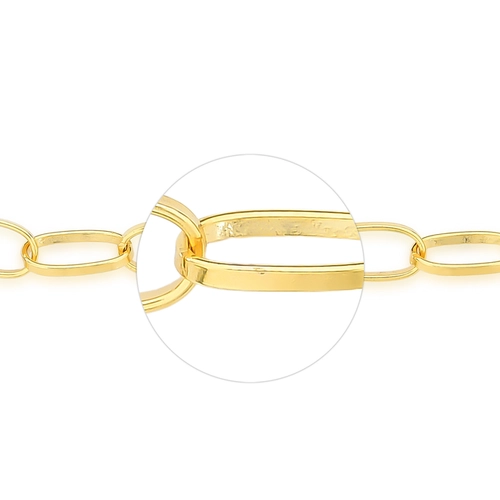 Pulseira For me elos grandes prata 925 dourada fecho mola 19CM