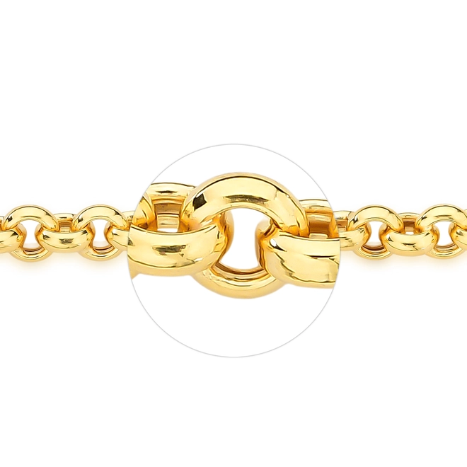Pulseira For me elo Português prata 925 dourada 20CM 3
