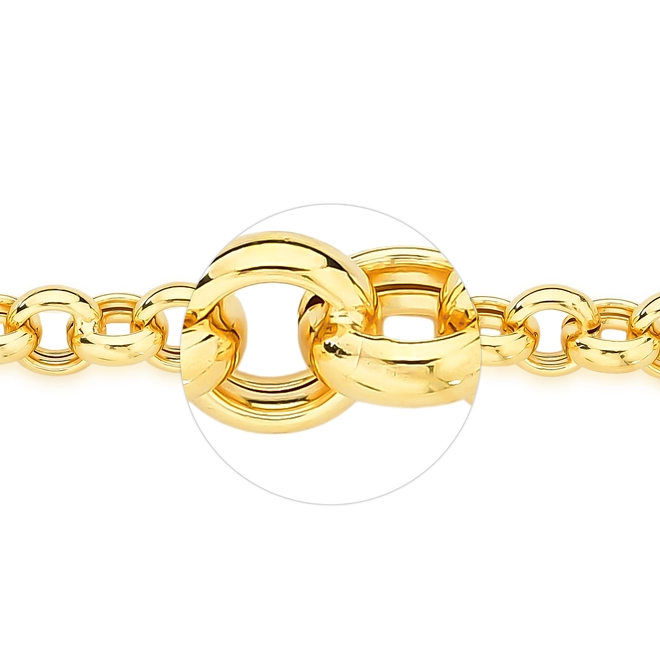 Pulseira For me Elo Português prata 925 dourada polida 20CM 3