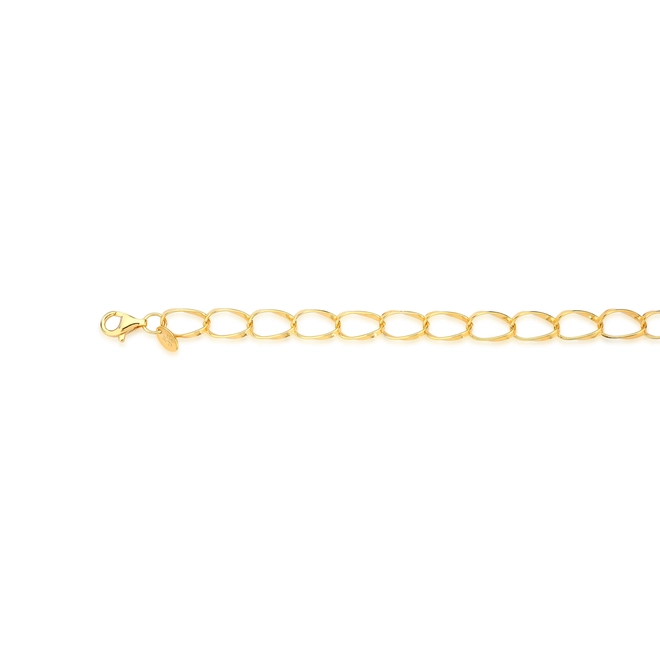 Pulseira For me elos grandes torcidos prata 925 dourada polida 19CM 4