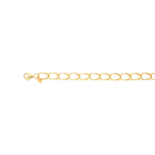 Pulseira For me elos grandes torcidos prata 925 dourada polida 19CM