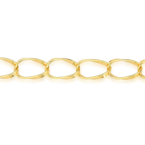 Pulseira For me elos grandes torcidos prata 925 dourada polida 19CM
