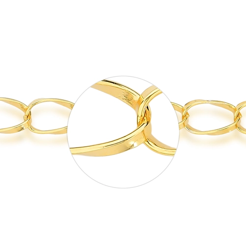 Pulseira For me elos grandes torcidos prata 925 dourada polida 19CM