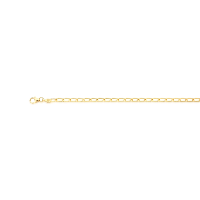 Pulseira For me elo Groumet alongado prata 925 banho dourada 22CM 4
