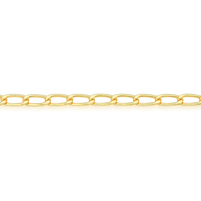 Pulseira For me elo Groumet alongado prata 925 banho dourada 22CM 2