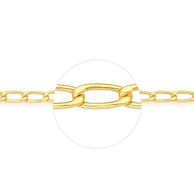 Pulseira For me elo Groumet alongado prata 925 banho dourada 22CM 3