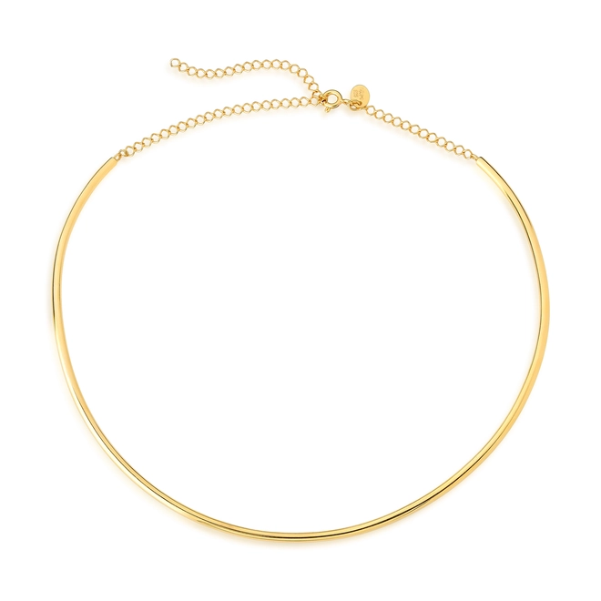Gargantilha For me chocker rígida prata 925 dourada polida 32CM 1