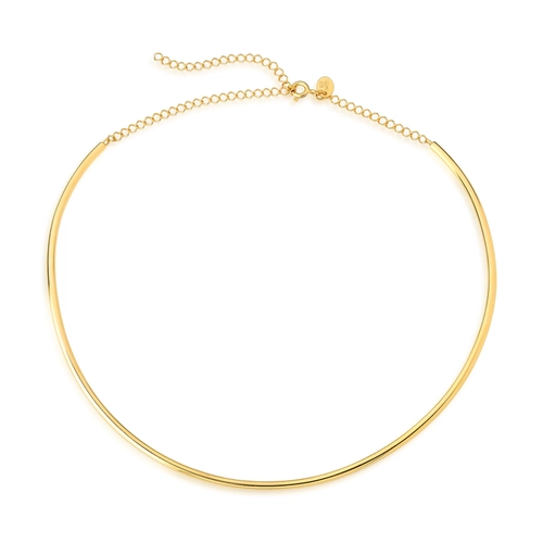 Gargantilha For me chocker rígida prata 925 dourada polida 32CM
