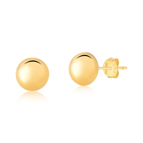Brinco For me Stud meia esfera em prata 925 dourada polida