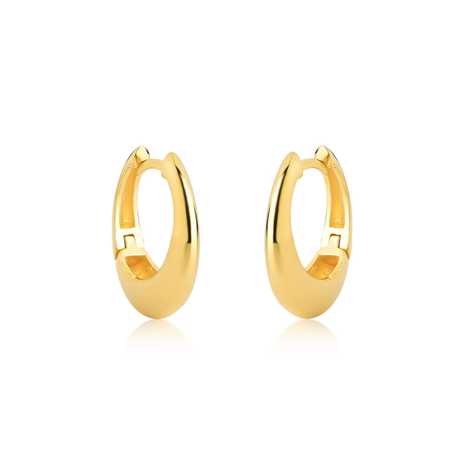 Brinco For me argola click oval prata 925 dourada polida 1