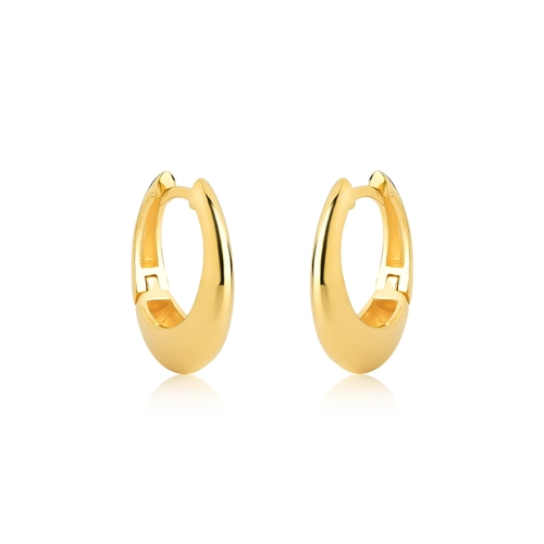Brinco For me argola click oval prata 925 dourada polida