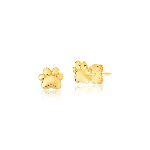 Brinco For me Stud pet prata 925 dourada patinha polida