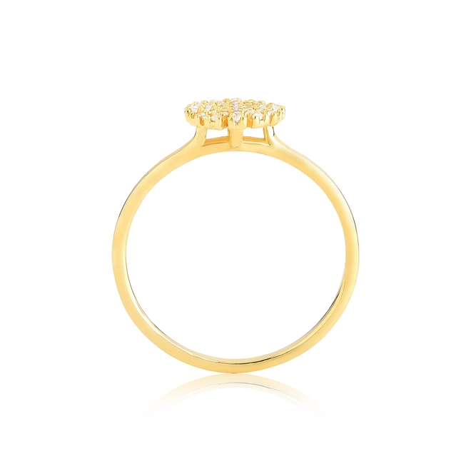 Anel For me chuveiro prata 925 dourada com Zircônias brancas 4