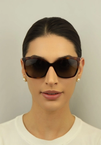 Óculos de Sol Jimmy Choo MACI/S 086 55HA Acetato Marrom Mesclado e Dourado com lentes na cor Marrom Degradê