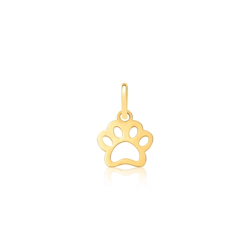 Pingente Pets infantil em ouro 18k patinha vazada polida