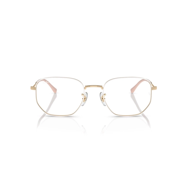 Óculos de Grau Ray-Ban 0RX6496L 5940 53 Metal Dourado e Branco 2