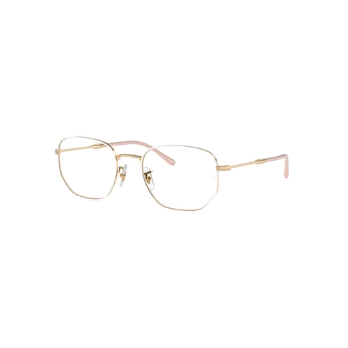 Óculos de Grau Ray-Ban 0RX6496L 5940 53 Metal Dourado e Branco