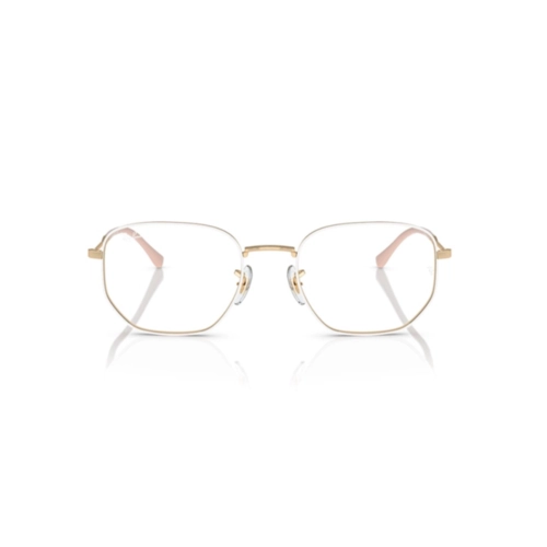 Óculos de Grau Ray-Ban 0RX6496L 5940 53 Metal Dourado e Branco