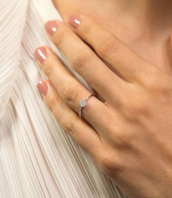 Anel Soleil ouro branco 18k sol com 9,2pts de Diamantes 4