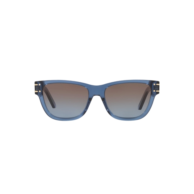 Óculos de Sol Chris Dior DiorSignature S6U CD40145U_5490T Acetato Azul Transparente com lentes na cor Marrom Degradê 2
