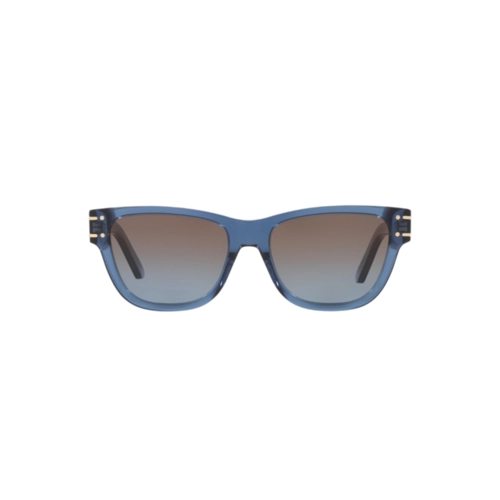 Óculos de Sol Chris Dior DiorSignature S6U CD40145U_5490T Acetato Azul Transparente com lentes na cor Marrom Degradê