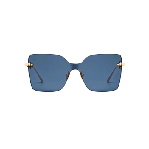 Óculos de Sol Chris Dior CD Chain M1U CD40153U_0010V Metal Dourado com lentes na cor Azul