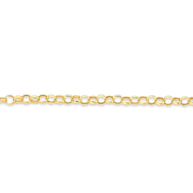 Pulseira elo Português oca ouro 18k polida 15cm 2