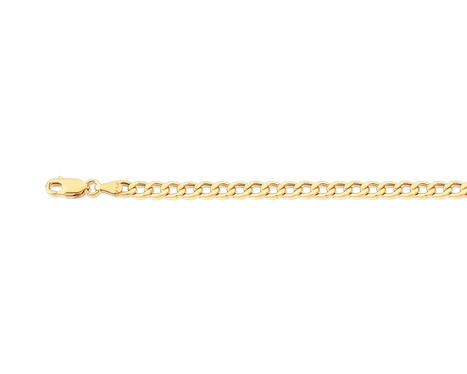 Corrente elo Groumet oca polida ouro 18k fecho mosquetão 70cm 4