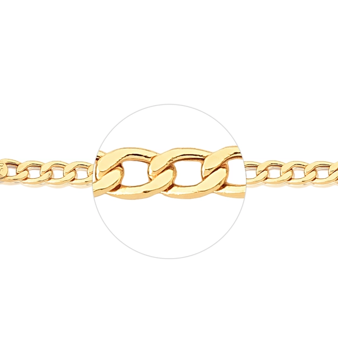 Corrente elo Groumet oca polida ouro 18k fecho mosquetão 70cm 3