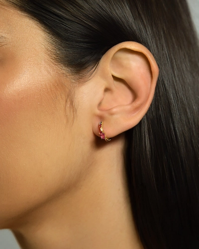 Brinco Paradis Ear Hook ouro 18k com Mix de Gemas e Diamantes