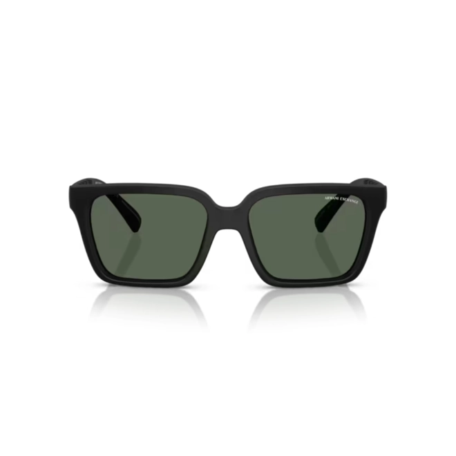 Óculos de Sol Armani Exchange 0AX4147S 80787156 Acetato Preto Fosco com lentes na cor Verde 2