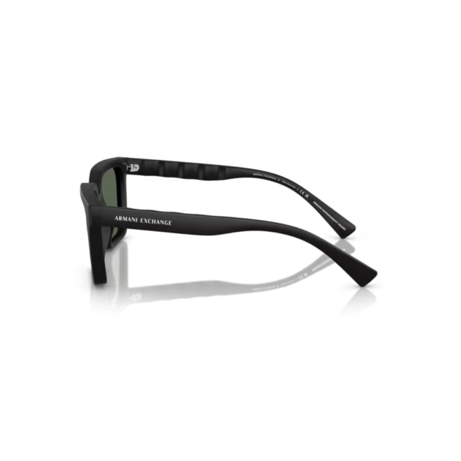 Óculos de Sol Armani Exchange 0AX4147S 80787156 Acetato Preto Fosco com lentes na cor Verde 3