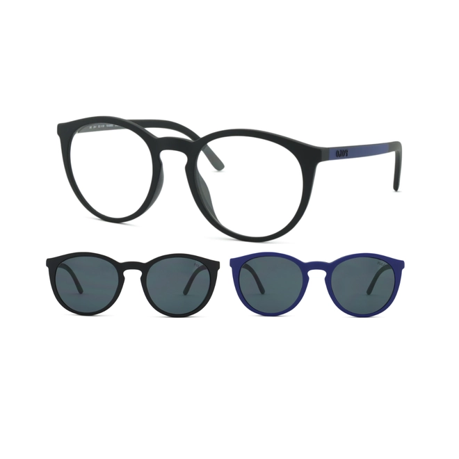 Óculos de Grau Polo Ralph Lauren com Clip-On 0PH4183U 58868752 Acetato Preto Fosco com lentes na cor Cinza 1