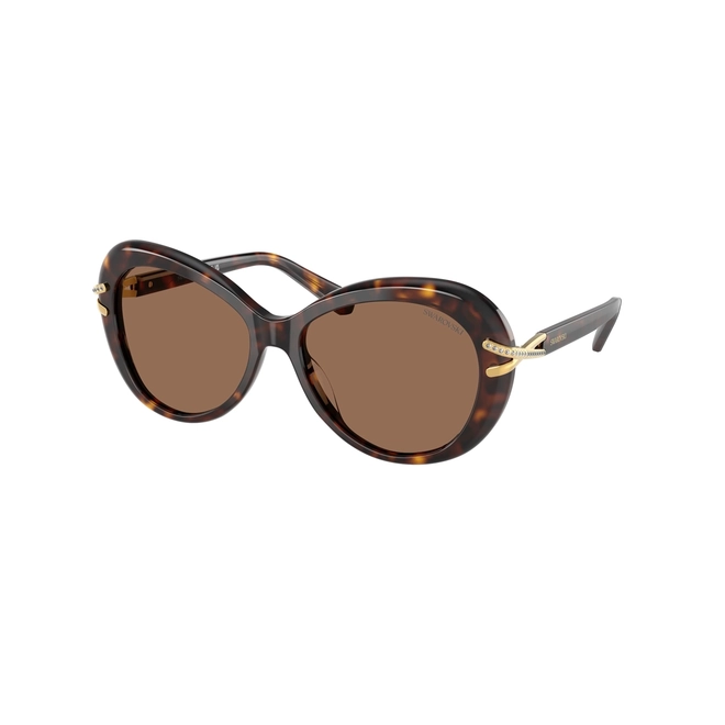 Óculos de Sol Swarovski 0SK6026 10027356 Marrom Mesclado com lentes na cor Marrom Escuro 1