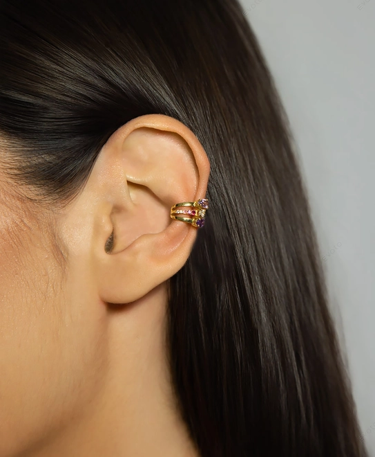 Piercing de orelha Paradis ouro 18k mix de Gemas Preciosas 1