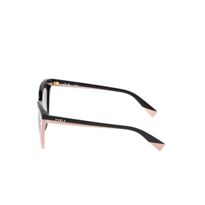 Óculos de Sol Furla SFU783 55700Y Acetato Preto e Rosa com lentes na cor Fumê Degradê 5