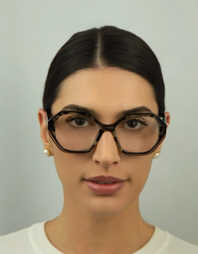 Óculos de Grau Furla VFU829V 5307UX Acetato Marrom Mesclado