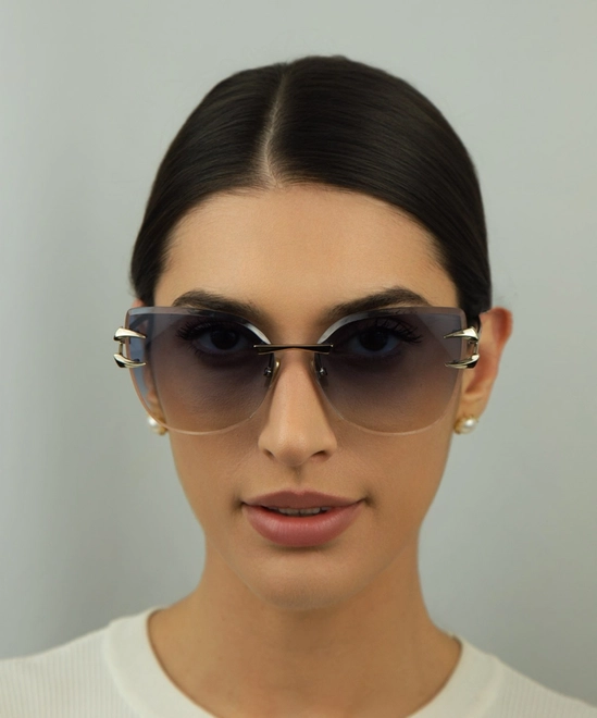 Óculos de Sol Roberto Cavalli SRC043 62594B Metal Dourado com lentes na cor Azul Degradê 2