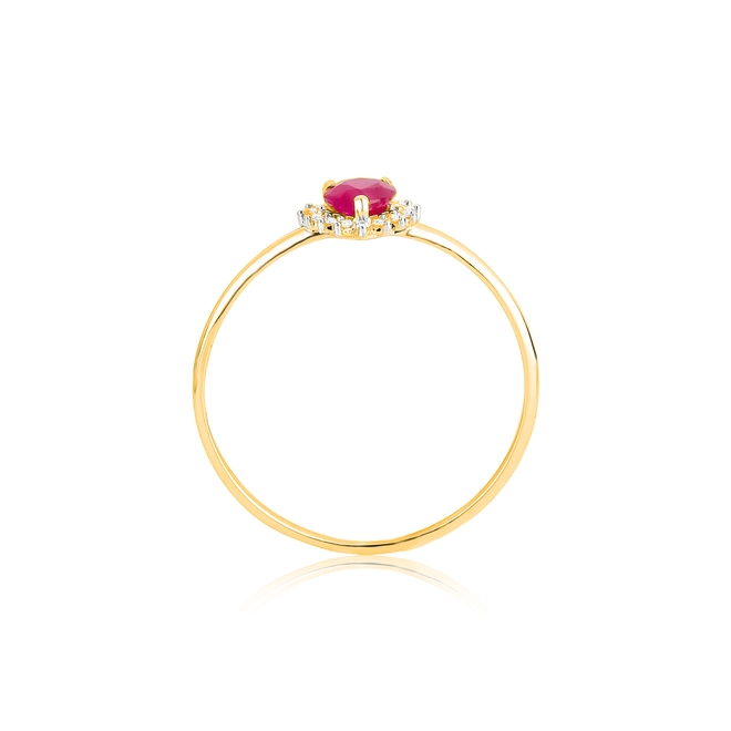 Anel Liz Amour coração de Rubi ouro 18k com 4,4pts de Diamantes 2