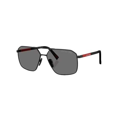 Óculos de Sol Prada Linea Rossa Polarizado 0PS A50S 1BO02G60 Metal Preto com lentes na cor Cinza