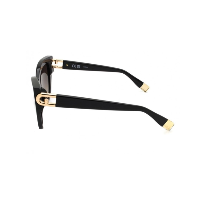 Óculos de Sol Furla SFU816 550700 Acetato Preto com lentes na cor Fumê Degradê 3