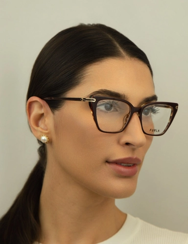 Óculos de Grau Furla VFU724 5303AH Acetato Marrom