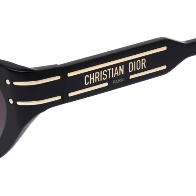 Óculos de Sol Christian Dior Diorsignature B7I CD40130I_5210B Acetato Preto com lentes na cor Cinza Degradê 4