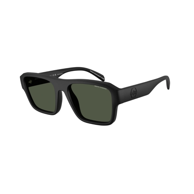 Óculos de Sol Armani Exchange 0AX4154SU 80782J56 Acetato Preto Fosco com lentes na cor Verde Polarizado 1