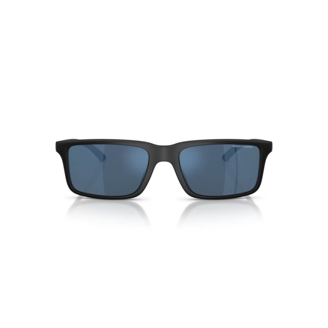 Óculos de Sol Armani Exchange 0AX4157SU 80785557 Acetato Preto Fosco com lentes na cor Azul Espelhado 2