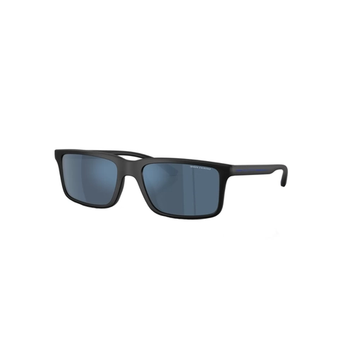 Óculos de Sol Armani Exchange 0AX4157SU 80785557 Acetato Preto Fosco com lentes na cor Azul Espelhado