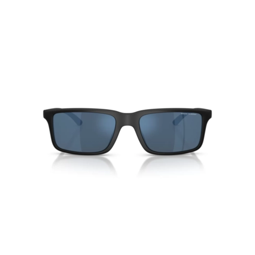 Óculos de Sol Armani Exchange 0AX4157SU 80785557 Acetato Preto Fosco com lentes na cor Azul Espelhado