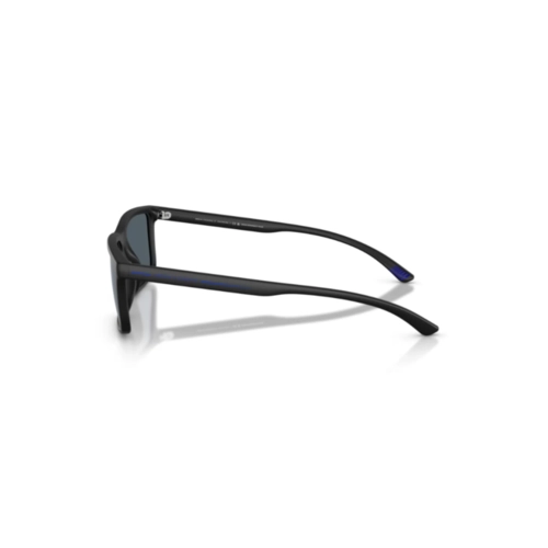 Óculos de Sol Armani Exchange 0AX4157SU 80785557 Acetato Preto Fosco com lentes na cor Azul Espelhado