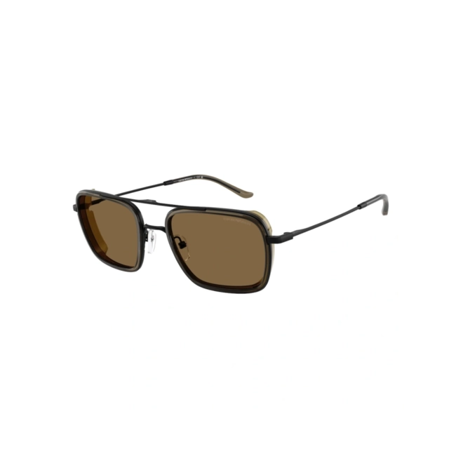 Óculos de Sol Emporio Armani 0EA2162 30017154 Metal Preto Fosco com lentes na cor Marrom 1
