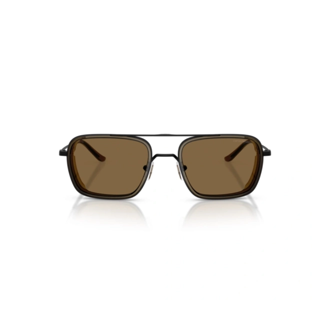 Óculos de Sol Emporio Armani 0EA2162 30017154 Metal Preto Fosco com lentes na cor Marrom 2